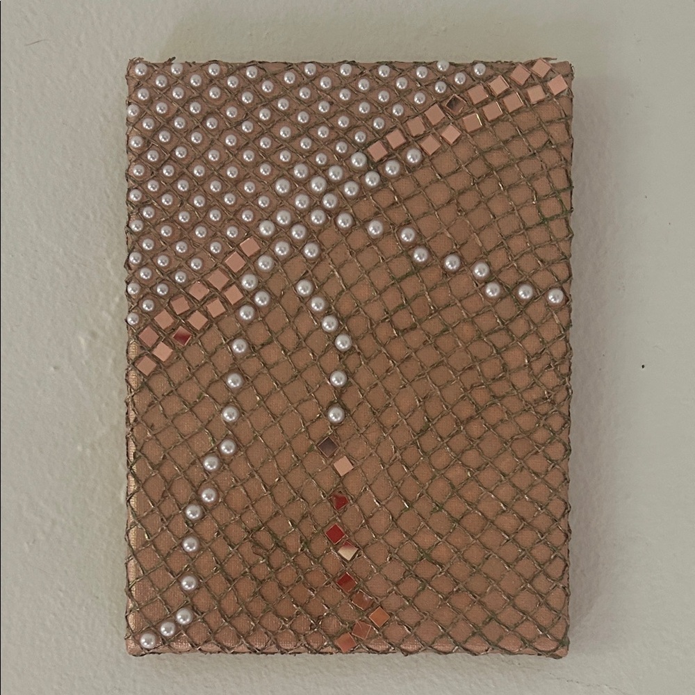 Embellished Rose Gold Beaded Painting